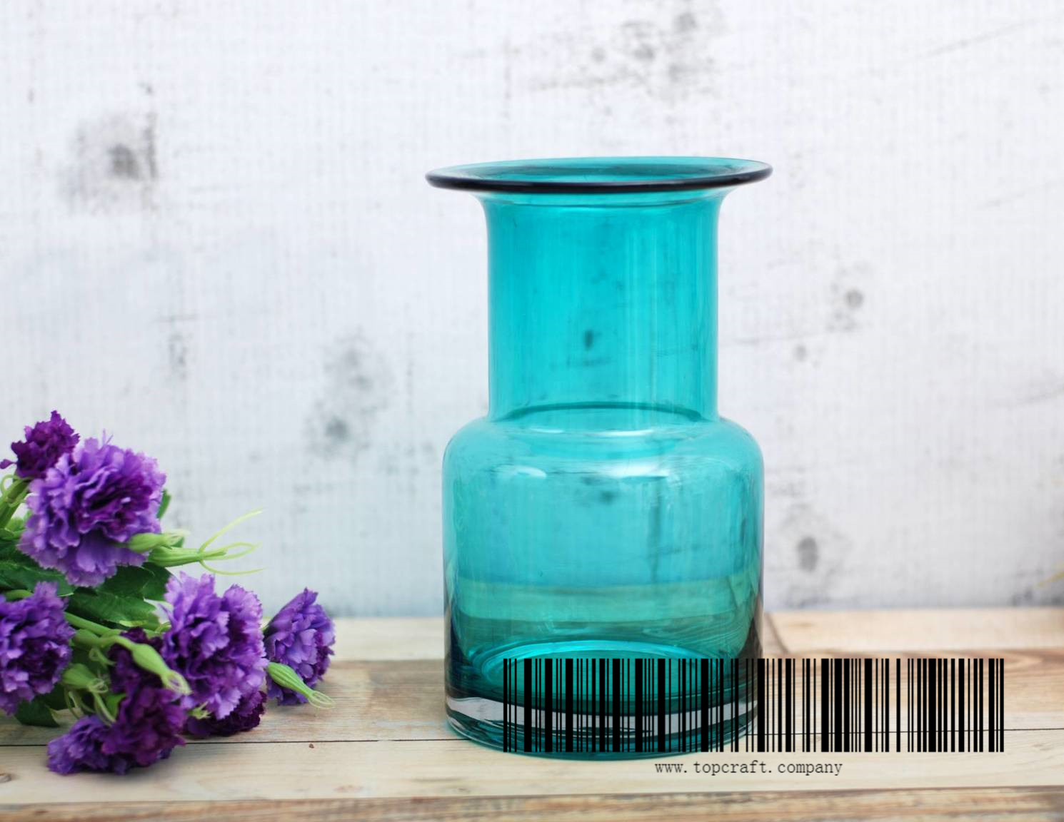 绿色料翻口花瓶-HF-F