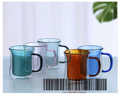 400ml 色料色直身双层杯