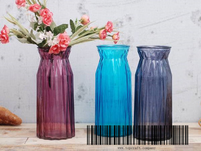 Glass vase with colour sprayed.