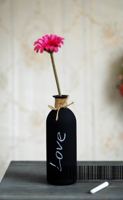 Glass vase with blackboard painted, Volume:500ml