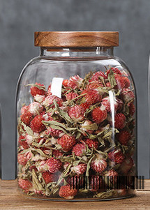 1.8 Ltr. borosilicate glass storage jar with Acacia lid.