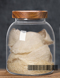 1.2 Ltr. borosilicate glass storage jar with Acacia lid.