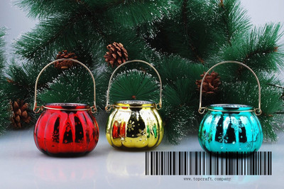 Glass pumpkin lantern