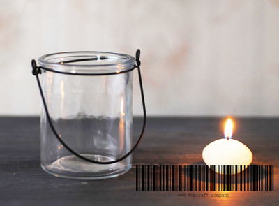 Glass lantern without candle.