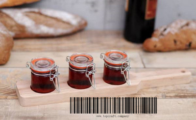 3pcs glass shot glass with wooden tray,Volume:40ml