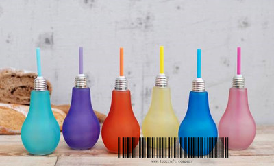 260ml glass bulb juice bottle with colour sprayed.