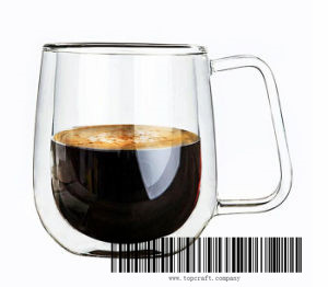 300ml Borosilicate Glass Americano Coffee Mug with Handle and Double Wall.
