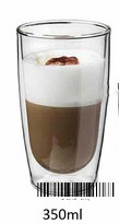 200ml borosilicate glass cup with double wall.